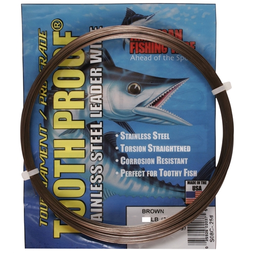 American Fishing Wire TOOTHPROOF SINGLE STRAND S/S LEADER 