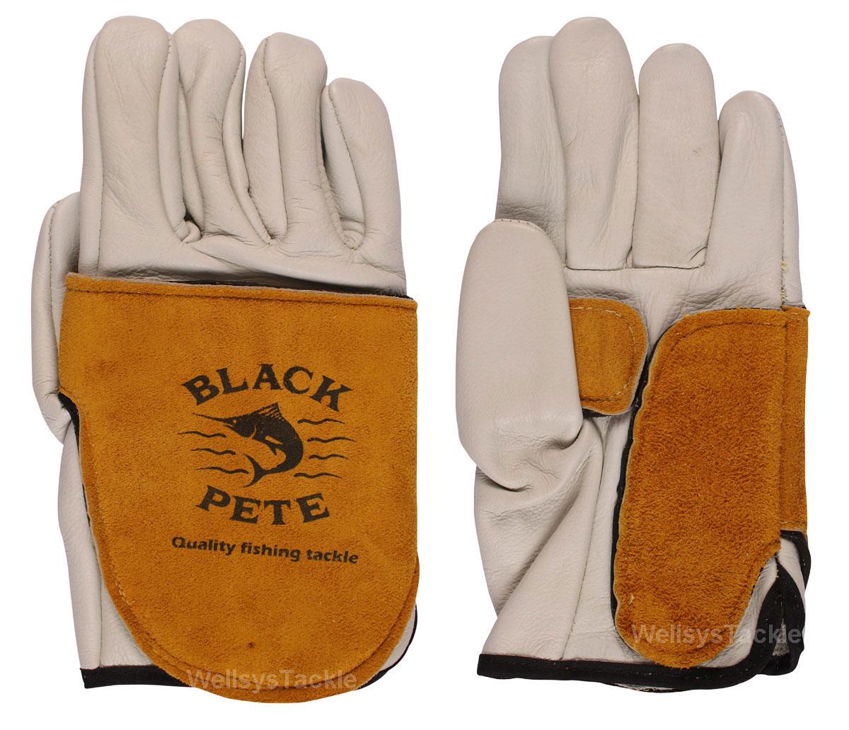 Black Pete Game Fishing Leather Gloves HEAVY TACKLE