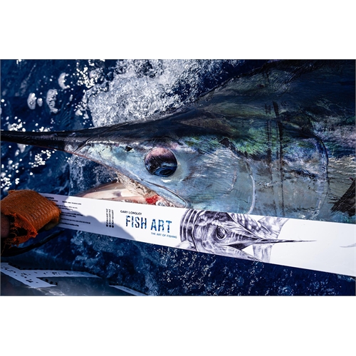 Gary Longley Fish Art Game Fishing Scale Ruler - BLACK and BLUE MARLIN