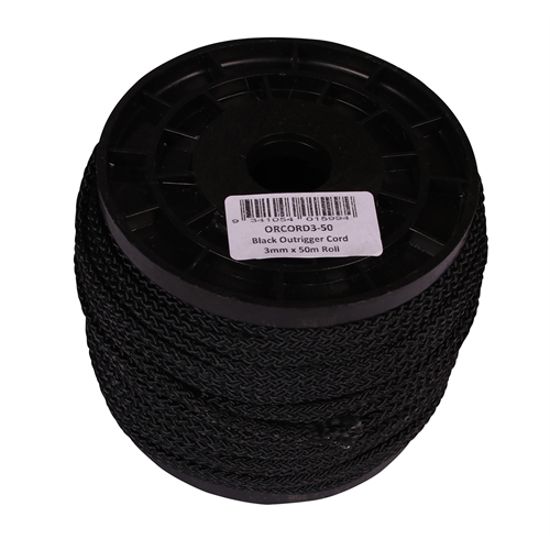 Hookem Fishing - Black Nylon ROPE OUTRIGGER CORD 50m