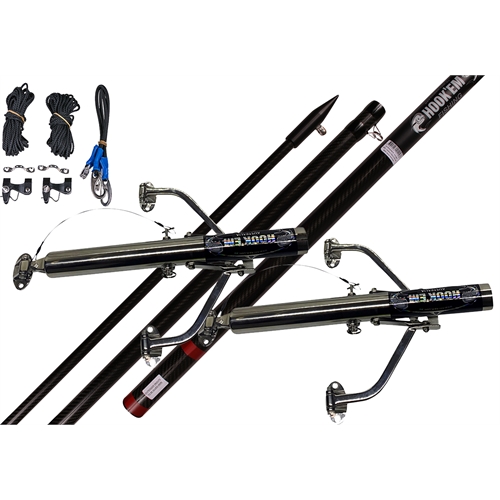 Hookem Fishing OUTRIGGER SET - 450mm WISHBONE BASE & 4.5m CARBON FIBRE Poles