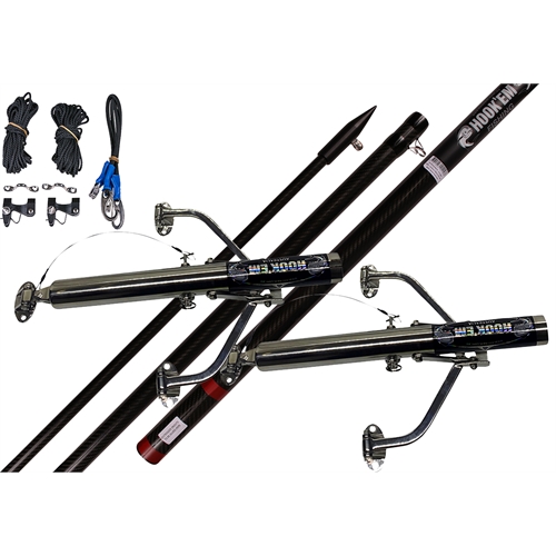 Hookem Fishing OUTRIGGER SET - 550mm WISHBONE BASE & 6m CARBON FIBRE Poles