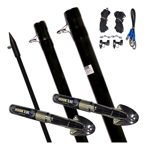 Hookem Fishing OUTRIGGER SETS -  SPLINED BASES & FIBREGLASS POLES