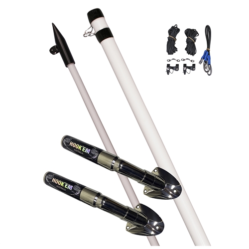 Hookem Fishing OUTRIGGER SETS -  SPLINED BASES & FIBREGLASS POLES