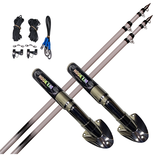 Hookem Fishing OUTRIGGER SETS - SPLINED BASE & TELESCOPIC POLES