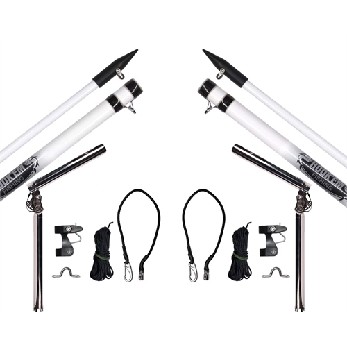 Hookem Outrigger Set - ADJUSTABLE ECONOMY SNOUT & FIBREGLASS POLES