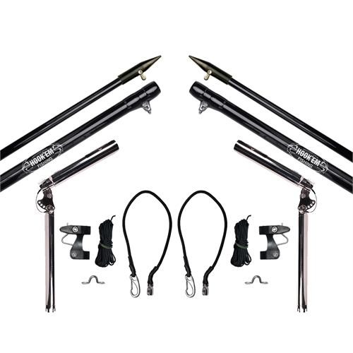 Hookem Outrigger Set - ADJUSTABLE ECONOMY SNOUT & FIBREGLASS POLES