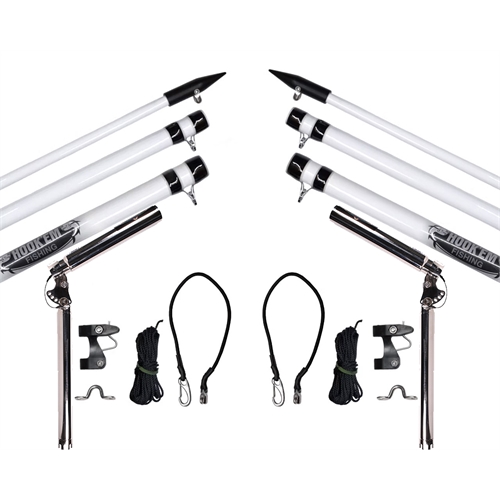 Hookem Outrigger Set - ADJUSTABLE ECONOMY SNOUT & FIBREGLASS POLES