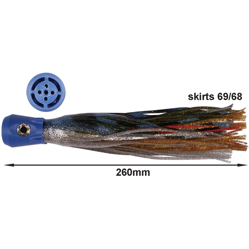 Lured3D Skirted Trolling Lure - SPITFIRE 9.5
