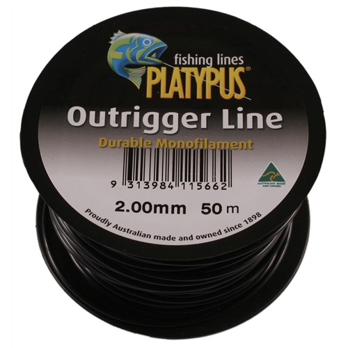 PLATYPUS Fishing Outrigger Line - BLACK NYLON 500lb 50m