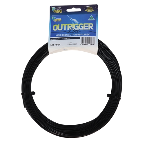 PLATYPUS Fishing Outrigger Line - BLACK NYLON 500lb 50m