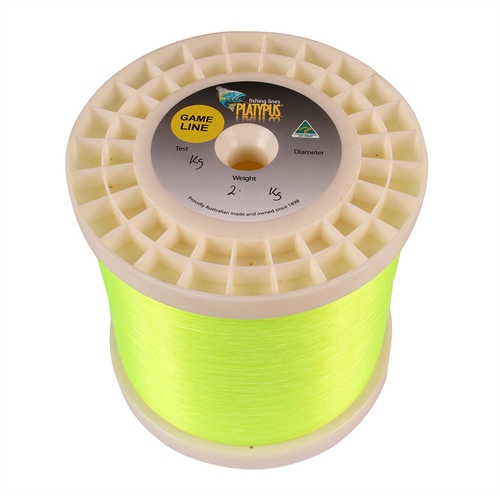 PLATYPUS IGFA Mono Game Fishing Line FLURO YELLOW BULK Spool 2kg