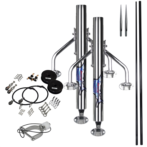 Reelax Outrigger Set - REEF 550 Bases with 5.5m FIBREGLASS POLES