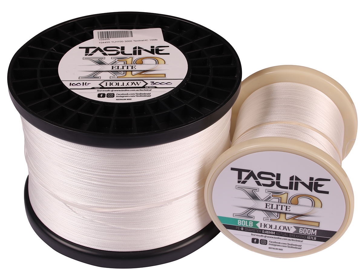 Tasline Elite HOLLOW CORE White Braid