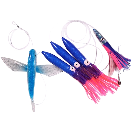 Flying Fish blue/silver - Tube Squid blue/purple/pink- Lure blue/pink