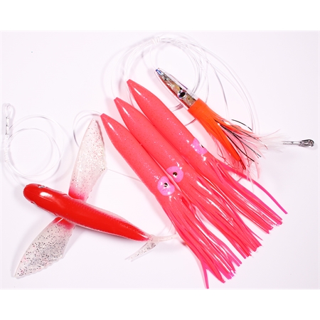 Flying fish red/silver - Tube Squid pink - Lure pink