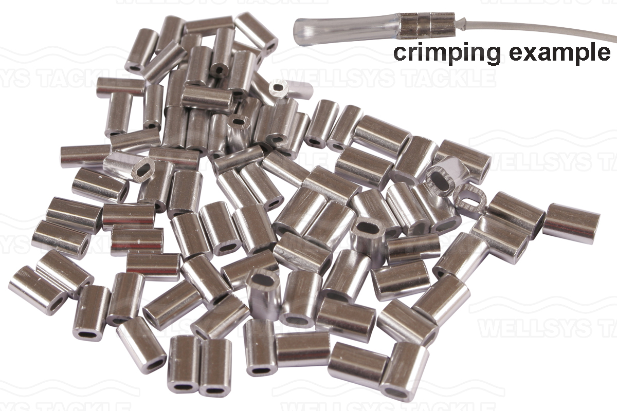 Wellsys Game Fishing Oval ALUMINIUM MINI CRIMPS (Sleeves)