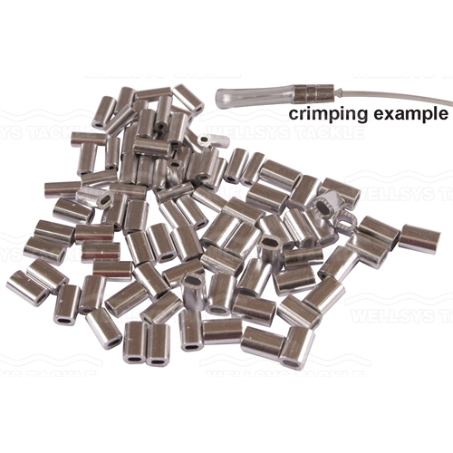 Wellsys Game Fishing - Oval ALUMINIUM MINI CRIMPS (Sleeves) 