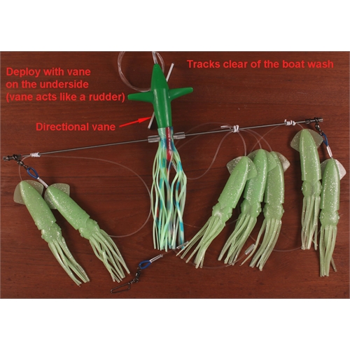 Wellsys Game Fishing Teaser - SIDE SWIMMER SPREADER BAR - 7in SQUID