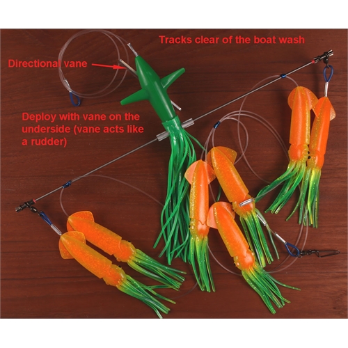 Wellsys Game Fishing Teaser - SIDE SWIMMER SPREADER BAR - 9in SQUID