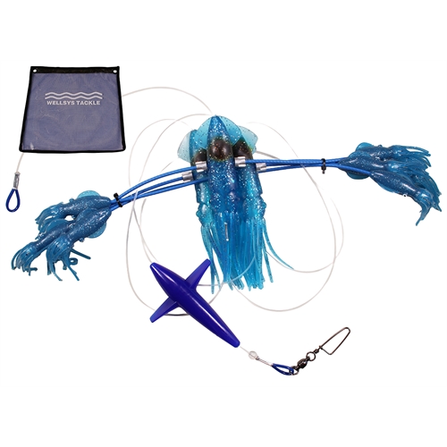 Wellsys Game Fishing Teaser - SQUID SPLASHER with 7in Blue Squid SPECIAL