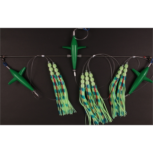 Wellsys Game Fishing Teaser - Titanium SPREADER BAR - RIGGED LURES