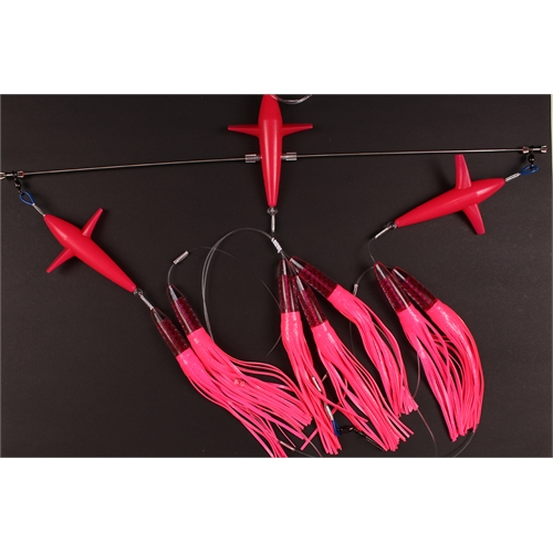 Wellsys Game Fishing Teaser - Titanium SPREADER BAR - RIGGED LURES