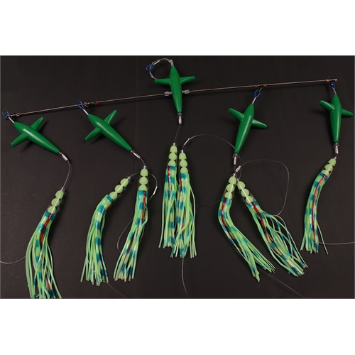 Wellsys Game Fishing Teaser - Titanium SPREADER BAR - RIGGED LURES