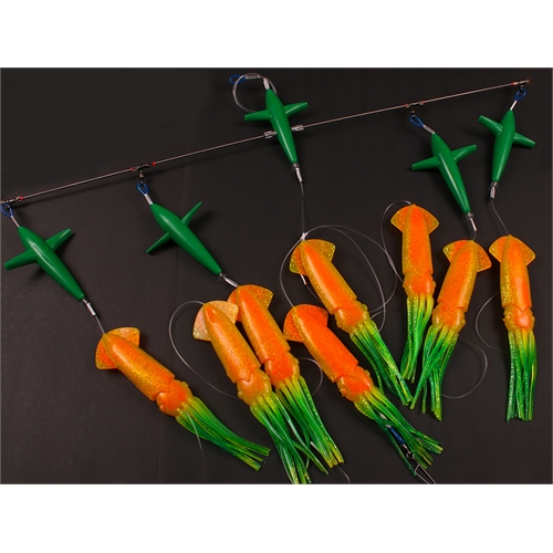 Wellsys Game Fishing Teaser - Titanium SPREADER BAR - RIGGED SQUID