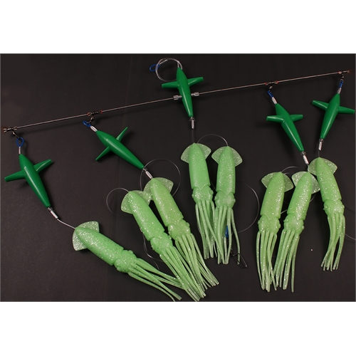 Wellsys Game Fishing Teaser - Titanium SPREADER BAR - RIGGED SQUID
