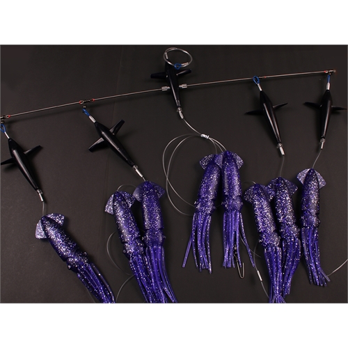 Wellsys Game Fishing Teaser - Titanium SPREADER BAR - RIGGED SQUID