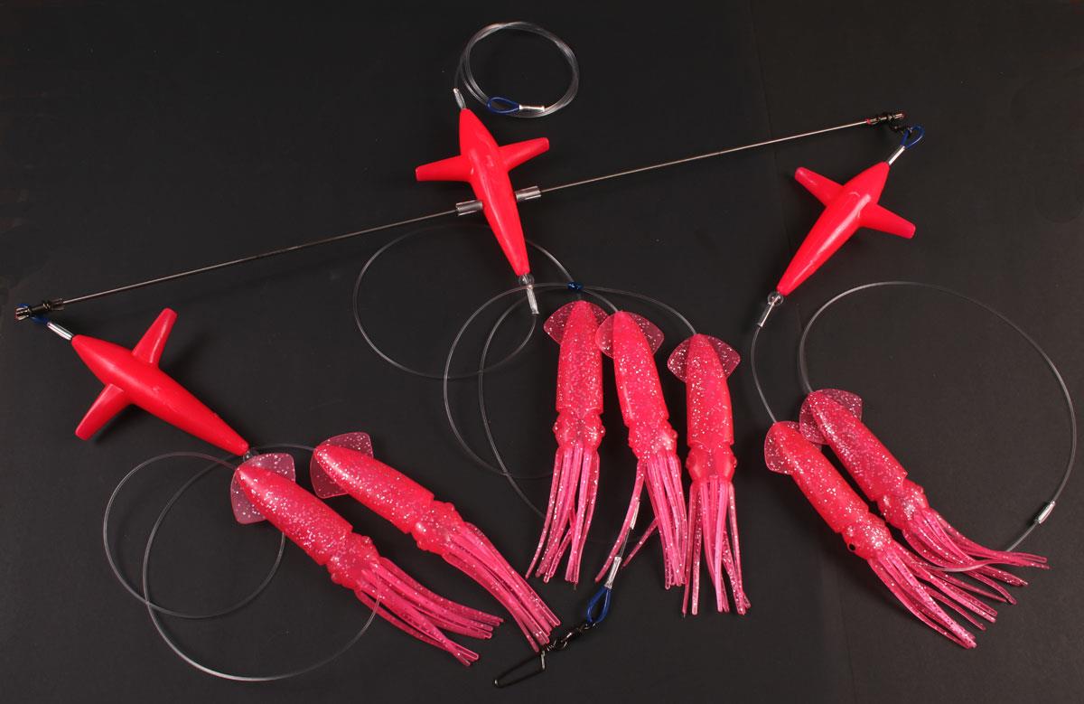 Wellsys Game Fishing Titanium Spreader Bar Fish Teaser Rigged Squid